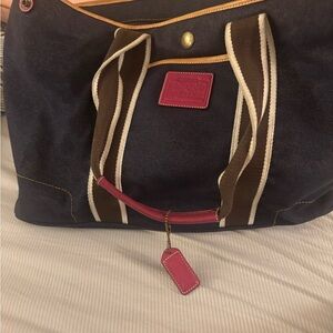 Coach Tan and Gray Signature Bag